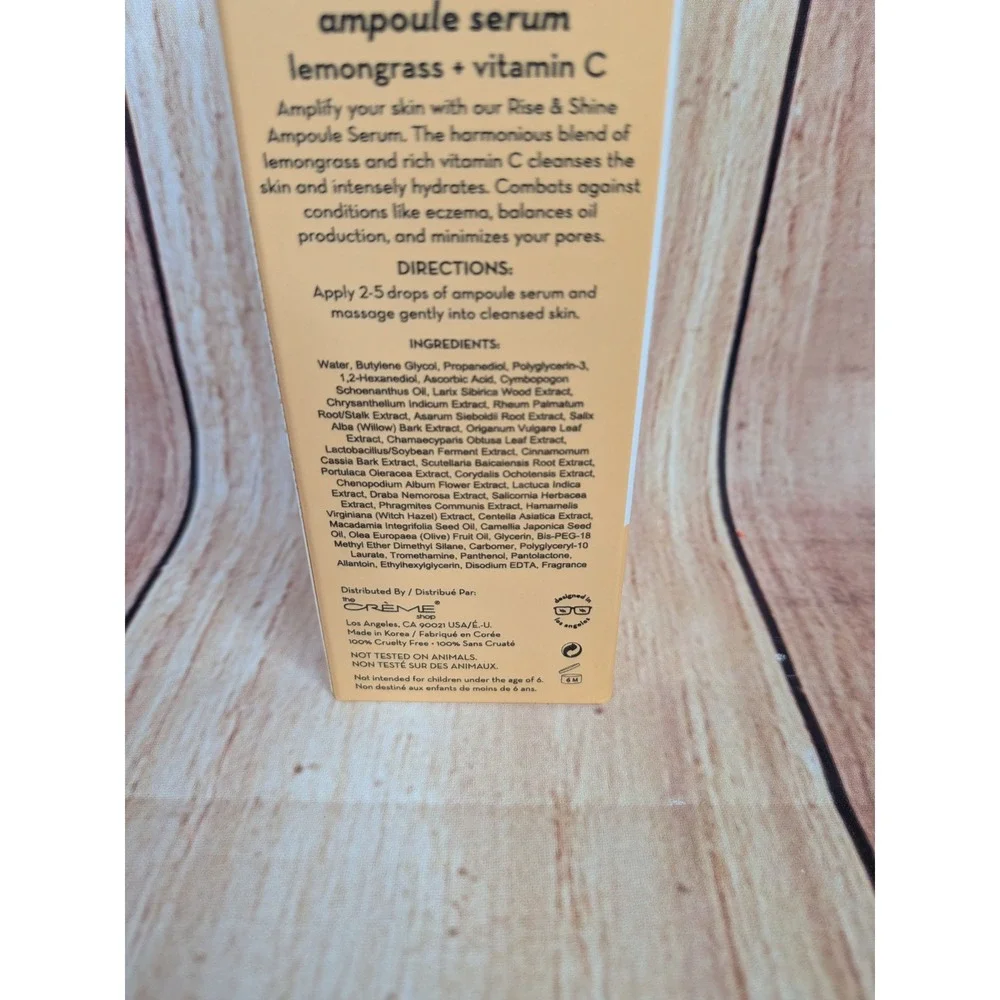 The Creme Shop Rise & Shine Ampoule Serum Lemongrass Vitamin C 1.01oz New